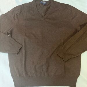 Brooks Brothers Chocolate V-Neck Sweater